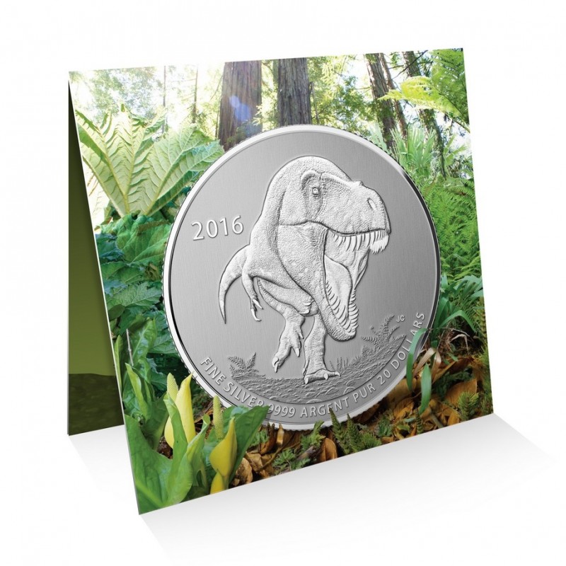 2016 Canadian 20 For 20 Tyrannosaurus Rex Fine Silver Coin